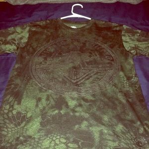 Green American fighter t shirt